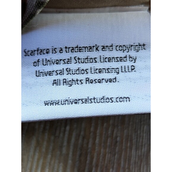 VTG SCARFACE Movie Scene Camo Print Fitted Cap Hat XL Green Tan Camouflage - Picture 14 of 15